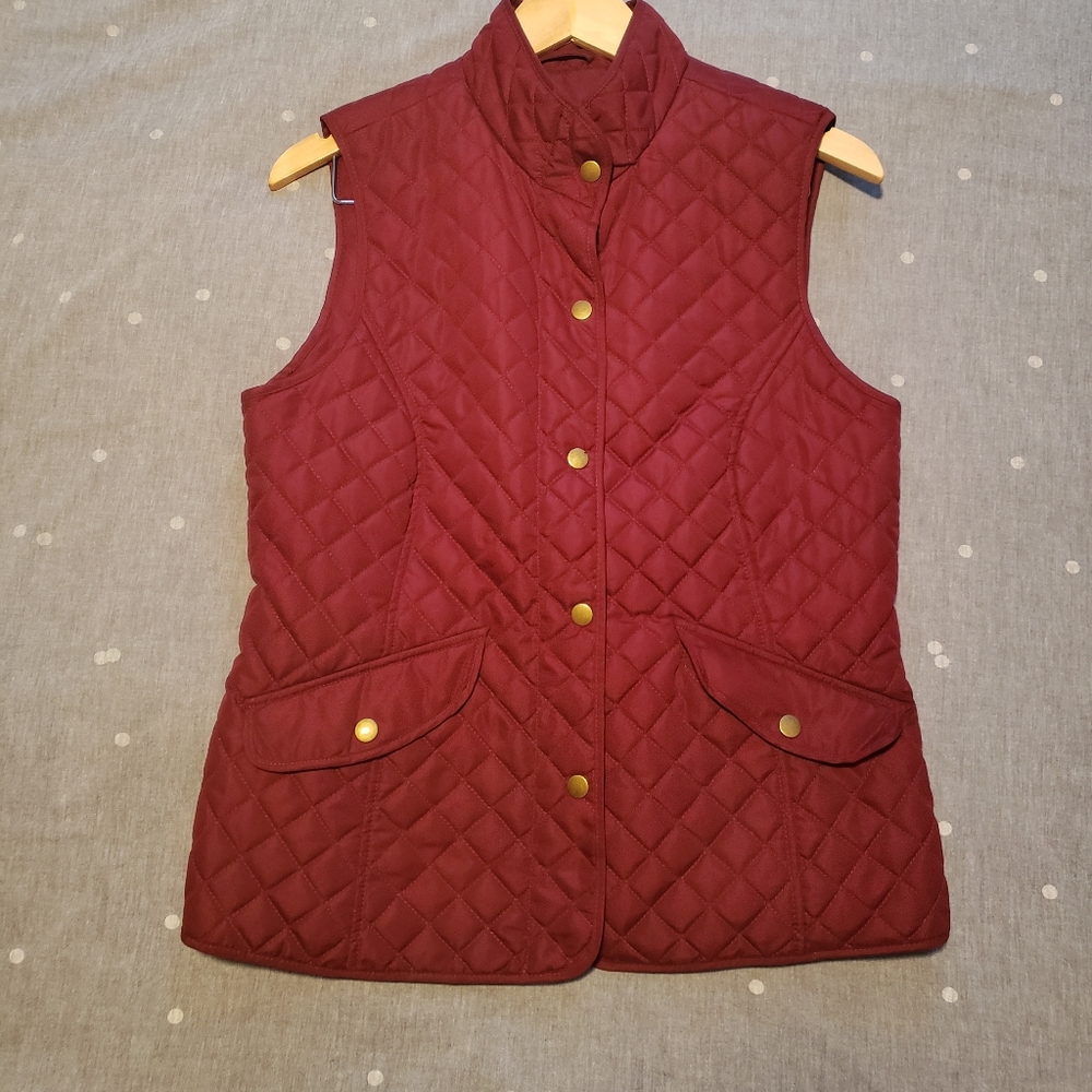 Bass Quilted Vest - Maroon Women's S - Like New